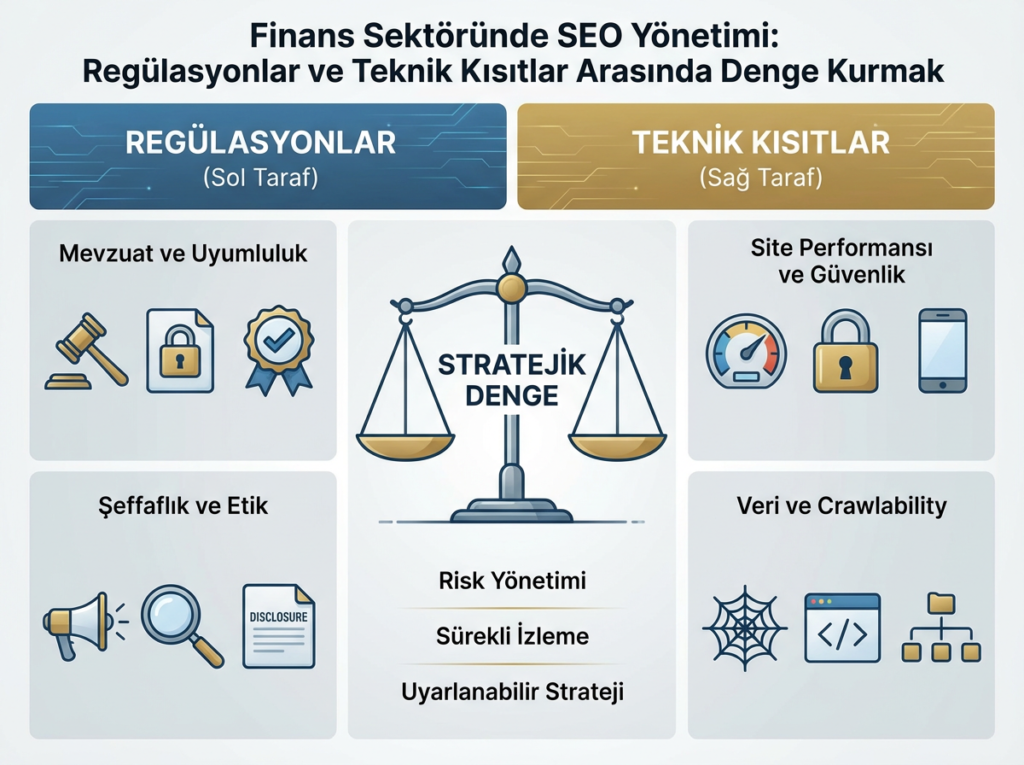 Finans Sektöründe SEO Yönetimi: Regülasyonlar ve Teknik Kısıtlar Arasında Denge Kurmak Finans Sektorunde Seo Yonetimi Icerik 1024x765